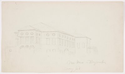 Tegning, gammelt hus, Beirut, 1868 af Frederic Edwin Church