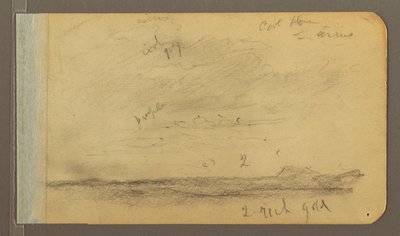 Tegning, Orizaba; Bagside: Skyet himmel, hustag, 1889 af Frederic Edwin Church