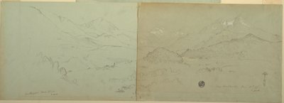Tegning, Panoramaudsigt over Unter-Schönau, 1868 af Frederic Edwin Church