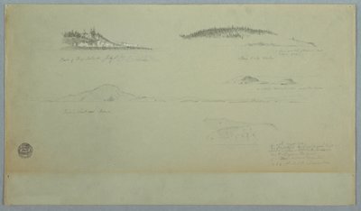 Tegning, en del af Fogo Island, indisk udseende, 2. juli 1859 af Frederic Edwin Church