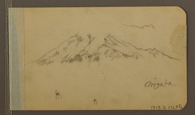 Tegning, Orizaba-toppen, figur; bagside: Sletter og bjergkæder, 1889 af Frederic Edwin Church