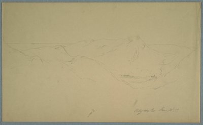 Tegning, Petty havn, 24. juni 1859 af Frederic Edwin Church