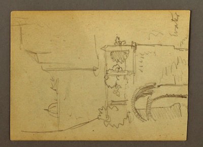 Tegning, Pilazzo over vand, muligvis 1868-69 af Frederic Edwin Church