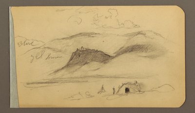Tegning, Slette, bakke, by; Bagside: Bjergkæde, 1889 af Frederic Edwin Church
