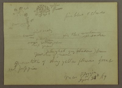 Tegning, plante- og landskabsstudie, 28. april 1869 af Frederic Edwin Church