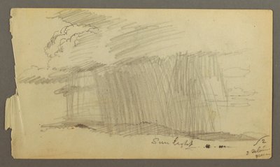 Tegning, Regn og sol (Maine ), muligvis 1860 af Frederic Edwin Church