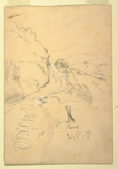 Tegning, vej i Ecuador, 3. juli 1857 af Frederic Edwin Church