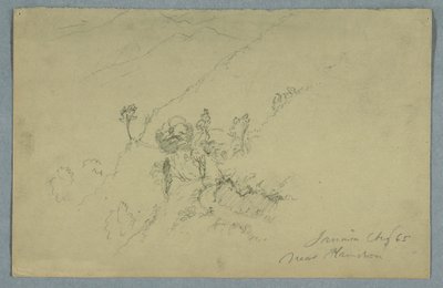 Tegning, vej gennem Blue Mountains, nær Homestead, Jamaica, august 1865 af Frederic Edwin Church
