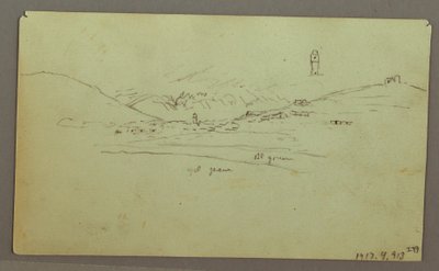 Tegning, ruiner, 27. april 1868 af Frederic Edwin Church