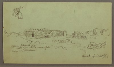 Tegning, Ruiner, Figurstudie, 27. april 1868 af Frederic Edwin Church
