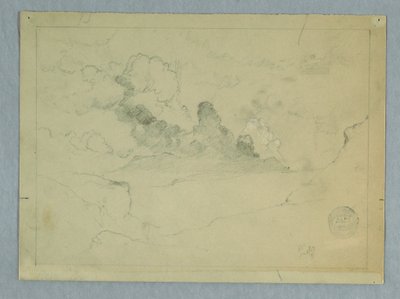 Tegning, Sangay-vulkanen i udbrud, Ecuador, 1857-62 af Frederic Edwin Church