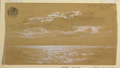 Tegning, havlandskab, Newfoundland, 6. juli 1859 af Frederic Edwin Church