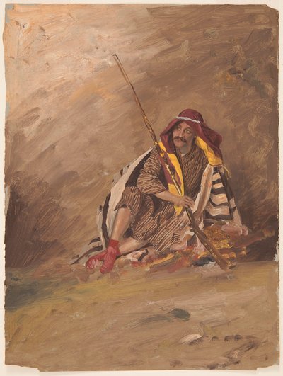 Tegning, siddende beduin, sandsynligvis februar 1868 af Frederic Edwin Church
