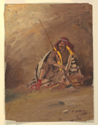 Tegning, siddende beduin, sandsynligvis februar 1868 af Frederic Edwin Church
