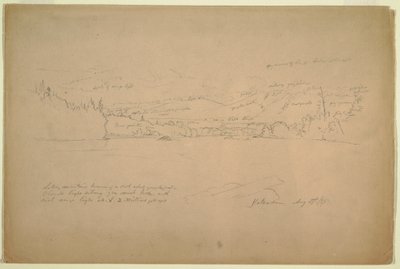 Tegning, bredden af søen og foden af Mount Katahdin, 29. august 1856 af Frederic Edwin Church