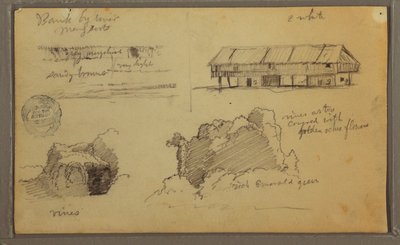 Tegning, Skitser, Ecuador eller Colombia; bagside: Skitser, Ecuador eller Colombia, 1857 af Frederic Edwin Church