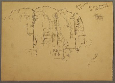 Tegning, Skitser fra Petra, Jordan, februar 1868 af Frederic Edwin Church