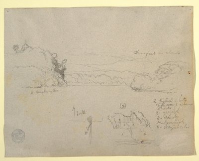 Tegning, Skitser fra Sydamerika, 1853, sandsynligvis maj af Frederic Edwin Church