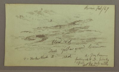 Tegning, himmelstudie, 1. februar 1869 af Frederic Edwin Church