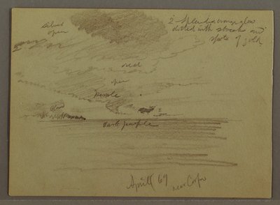 Tegning, Himmelstudie over havet, april 1869 af Frederic Edwin Church