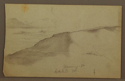 Tegning, Skrånende bjerge, muligvis 1860