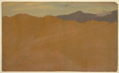 Tegning, sydamerikanske bjerge, 1853 eller 1857 af Frederic Edwin Church
