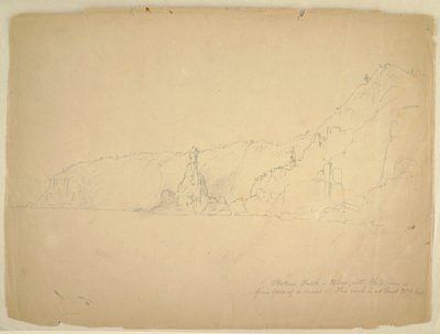 Tegning, "Statue Rock", september 1851 af Frederic Edwin Church