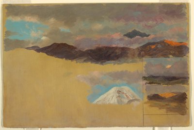 Tegning, Studier af Mount Chimborazo, Ecuador, 1857 af Frederic Edwin Church