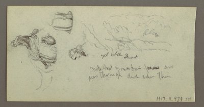 Tegning, studie af kamelben, muligvis 1868 af Frederic Edwin Church