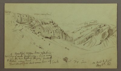 Tegning, studie af en side af en dal, 4. maj 1868 af Frederic Edwin Church
