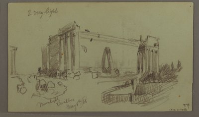 Tegning, studie af tempelruiner, 8. maj 1868 af Frederic Edwin Church