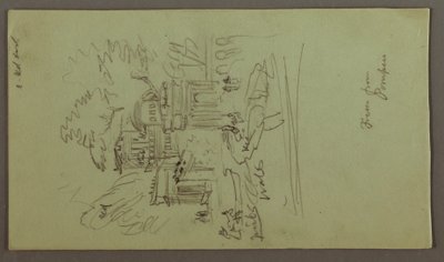 Tegning, studie af en fresko fra Pompei, muligvis 1868-69 af Frederic Edwin Church