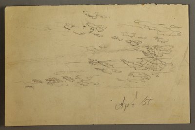 Tegning, Sol og skyer, april 1855 af Frederic Edwin Church