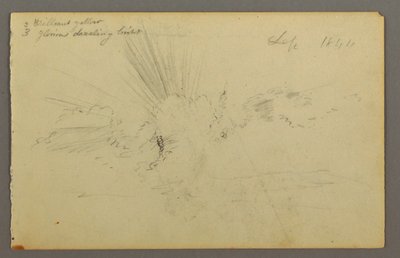 Tegning, Sol bag skyer, 1844 af Frederic Edwin Church