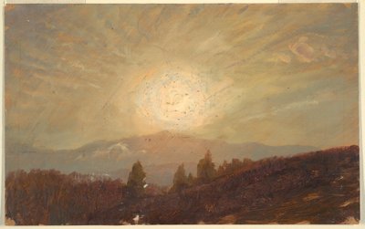 Tegning, Solnedgang, 1855-65 af Frederic Edwin Church