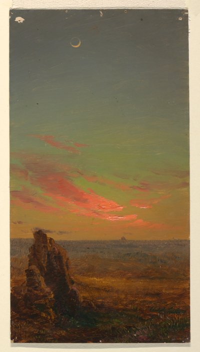 Tegning, Solnedgang nær Rom, 1868-69 af Frederic Edwin Church