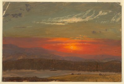 Tegning, Solnedgang over Catskills, 1870-80 af Frederic Edwin Church