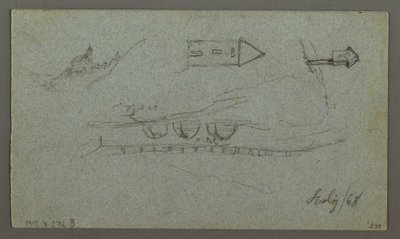 Tegning, Tauerntoppene, K nigss, juli 1868 af Frederic Edwin Church