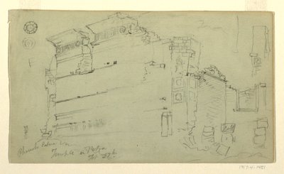 Tegning, tempel, Petra, Jordan, 27. februar 1868 af Frederic Edwin Church