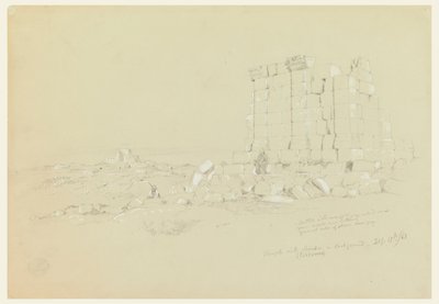 Tegning, tempel med Semua [nuværende as-Samu] i det fjerne, 17. februar 1868 af Frederic Edwin Church