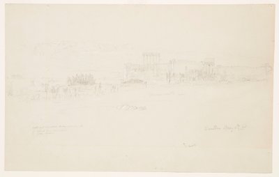 Tegning, templer, Baalbek, 6. maj 1868 af Frederic Edwin Church