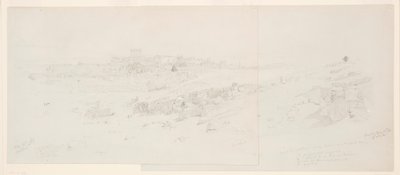 Tegning, Templer om morgenen, Baalbek, 12. maj 1868 af Frederic Edwin Church