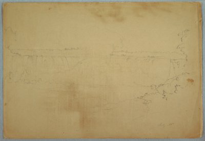 Tegning, The Canadian Falls, juli 1856 af Frederic Edwin Church
