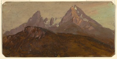 Tegning, Watzmann, Berchtesgaden, Bayern, 1868 af Frederic Edwin Church
