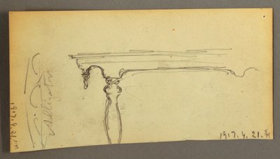 Tegning, Tre køer på en vej i skoven, ca. 1845 af Frederic Edwin Church