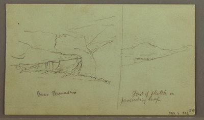 Tegning, Grav på en bakke, tre minareter, 1. maj 1868 af Frederic Edwin Church