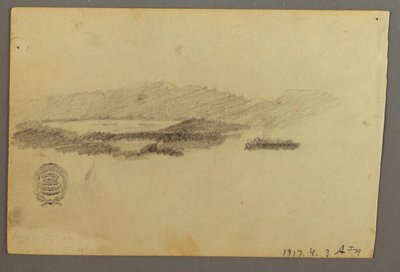 Tegning, træer, juli 1844 af Frederic Edwin Church