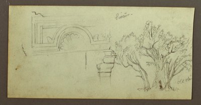 Tegning, Træer, Skulpterede, februar, muligvis 1868 af Frederic Edwin Church