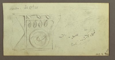 Tegning, Træer, Skulpterede, februar, muligvis 1868 af Frederic Edwin Church