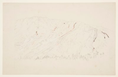 Tegning, øvre del af Great Basin, Mt. Katahdin, september 1877 af Frederic Edwin Church